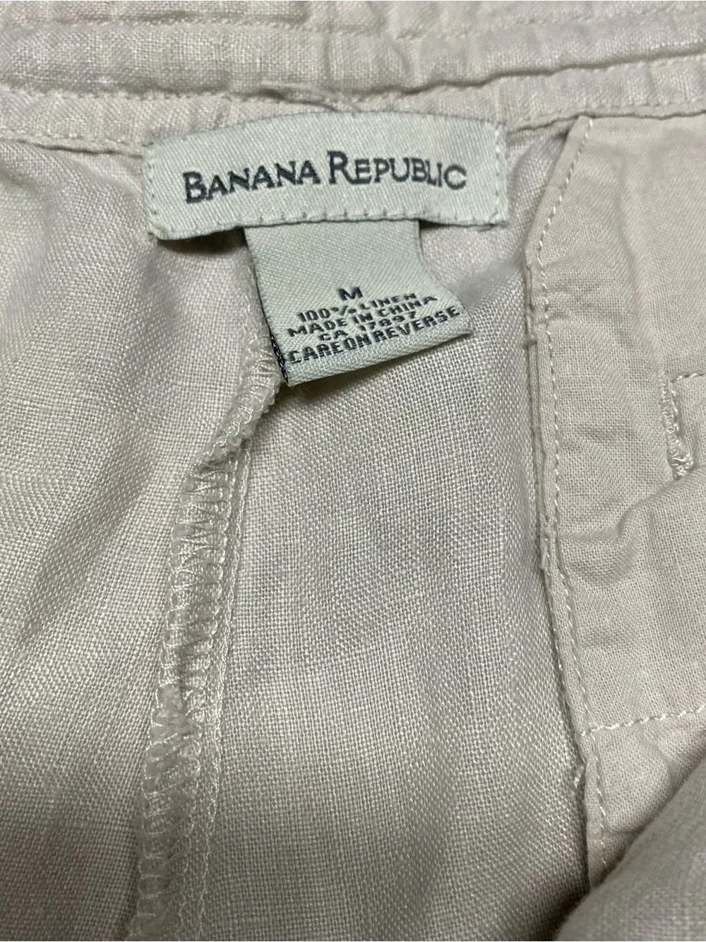 Banana Republic Linen Blend Pants in Light Cream